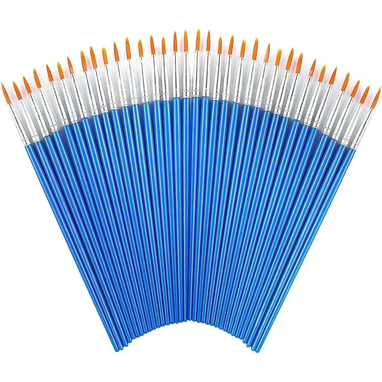 50-Piece Painting Brush Set for Oil, Acrylic & Watercolor-50pcs flat