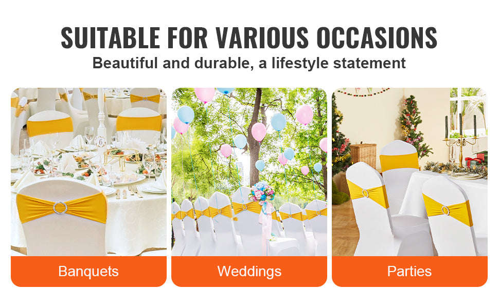 50-Piece Stretch Spandex Chair Sashes for Weddings and Events-50pcs / CZECH REPUBLIC