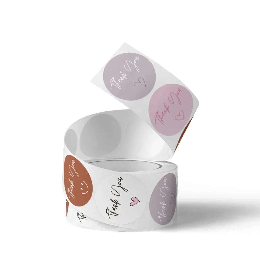 500 Heart-Shaped Thank You Stickers Roll-500PC