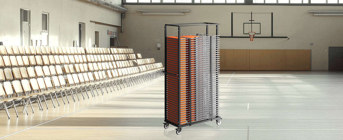 500 lb Folding Chair Rack Cart for Up to 60 Chairs-500 LBS / spain