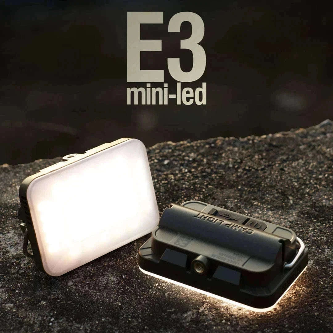 5000mAh LED Camping Tent Light Rechargeable Waterproof Portable Hanging Night Lamp-E3mini khaki / China Mainland