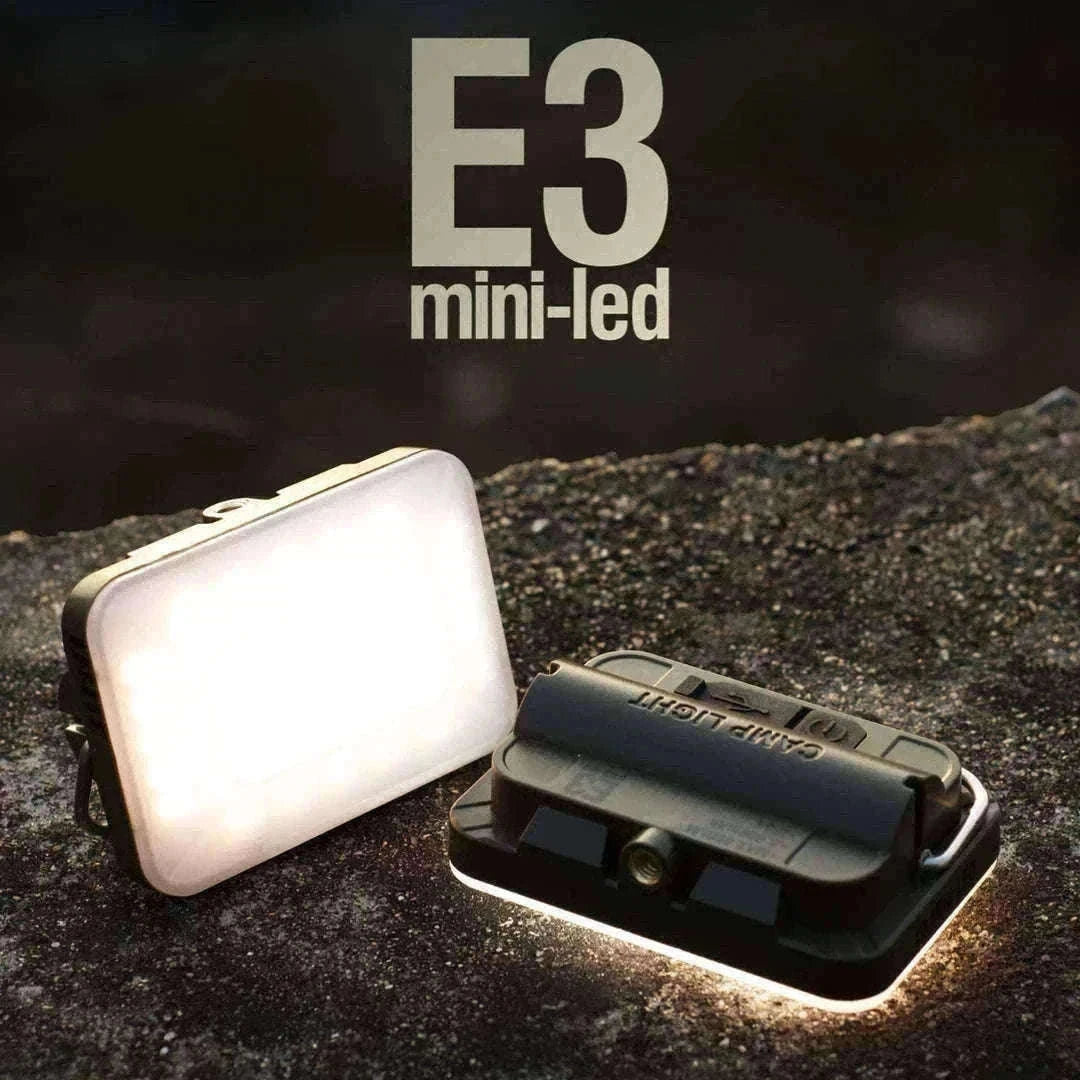 5000mAh LED Camping Tent Light Rechargeable Waterproof Portable Hanging Night Lamp-E3mini khaki / China Mainland