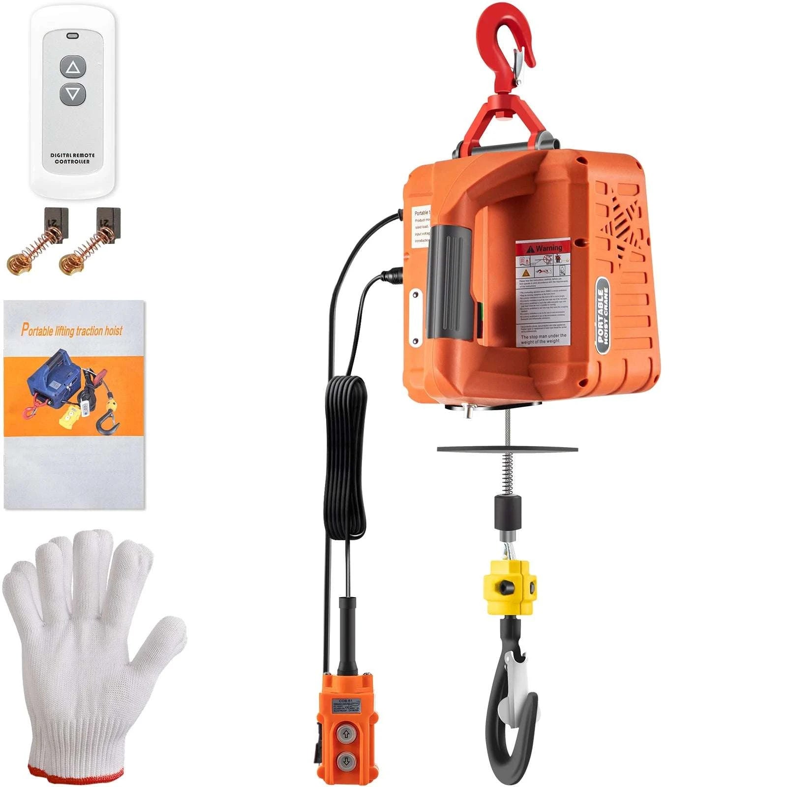 500kg Electric Hoist Winch with Remote Control, 25ft Lift-Tape A / 500 Kg / United States