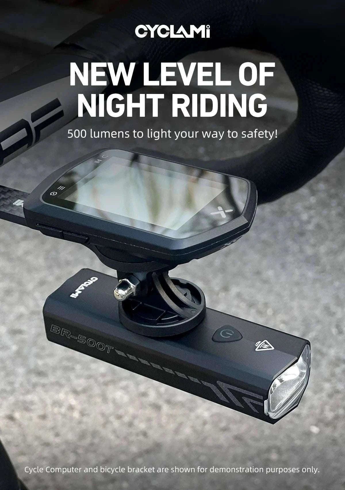 500LM Waterproof Bicycle Front Light for Safer Night Rides-