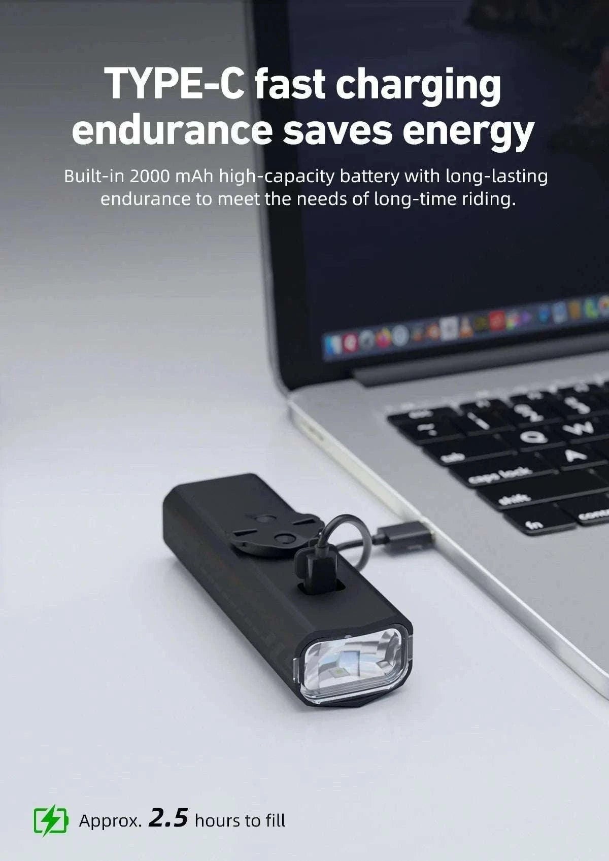 500LM Waterproof Bicycle Front Light for Safer Night Rides-