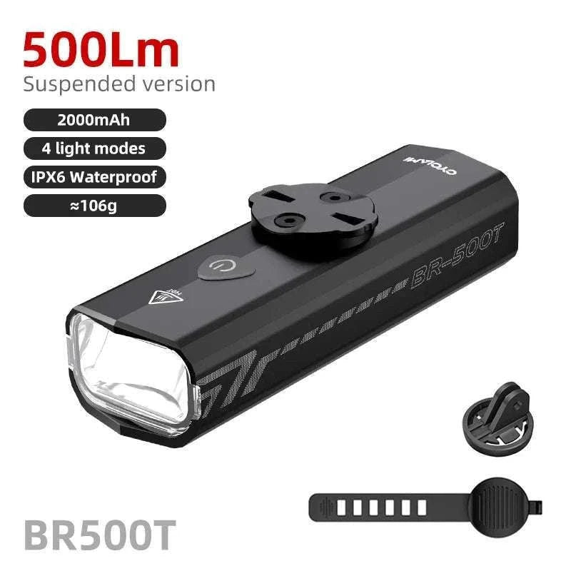 500LM Waterproof Bicycle Front Light for Safer Night Rides-