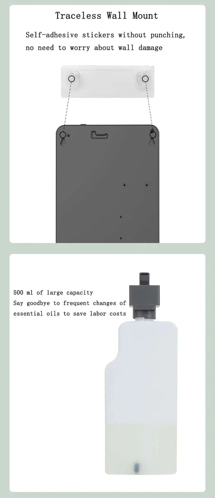 500ML Smart Waterless Essential Oil Diffuser with Bluetooth Control-OV-5 Pro-EU Plug