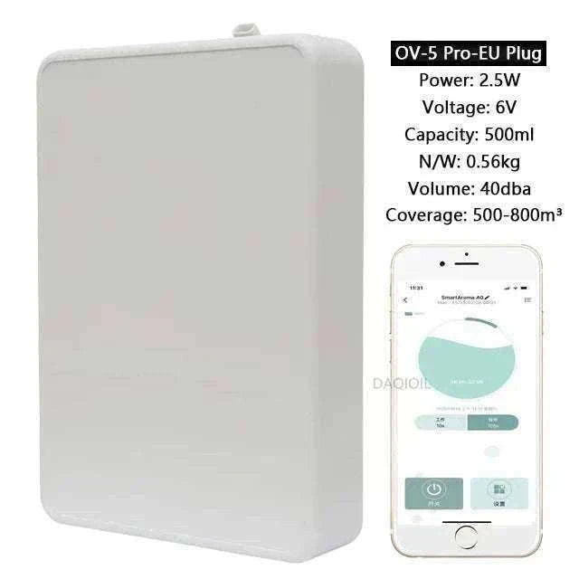 500ML Smart Waterless Essential Oil Diffuser with Bluetooth Control-OV-5 Pro-EU Plug