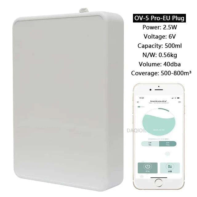 500ML Smart Waterless Essential Oil Diffuser with Bluetooth Control-OV-5 Pro-EU Plug