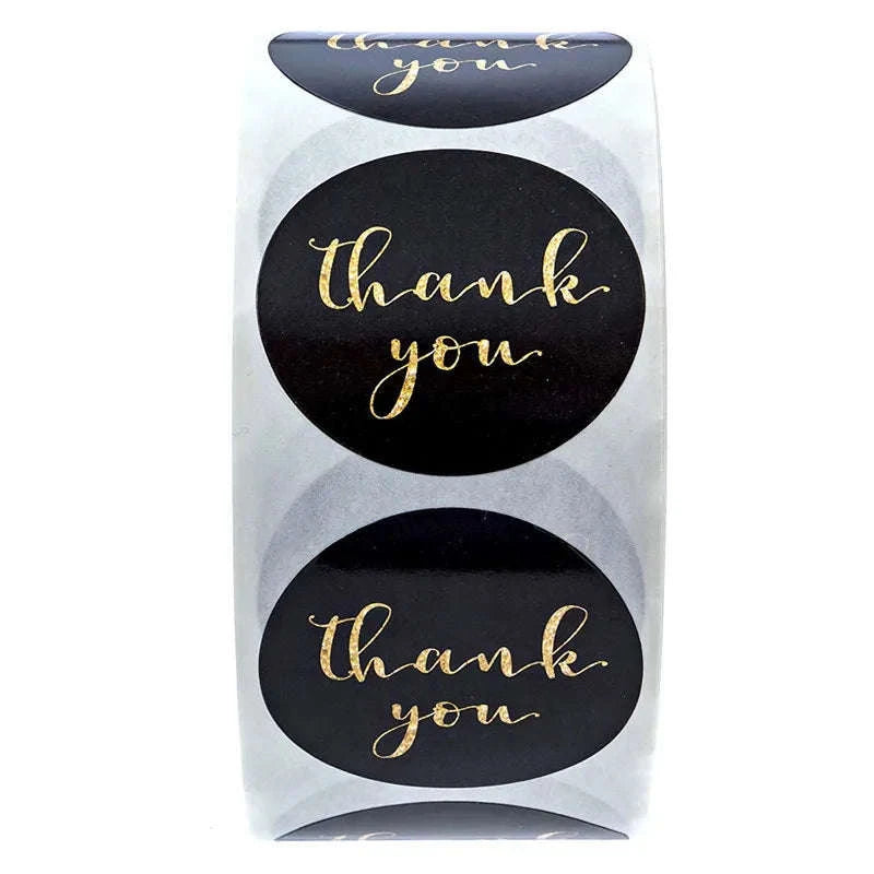 500pcs Round Kraft Thank You Stickers for Gifts and Packaging-2.5cm Pink