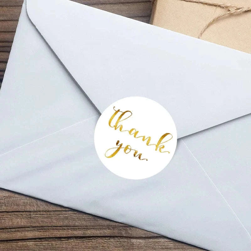 500pcs Round Kraft Thank You Stickers for Gifts and Packaging-2.5cm Pink