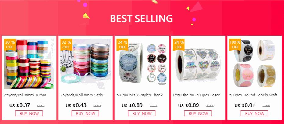 500pcs Round Kraft Thank You Stickers for Gifts and Packaging-2.5cm Pink