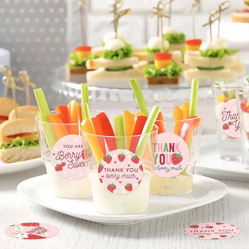 500pcs Strawberry Thank You Stickers for Gifts and Envelopes-Strawberry / CHINA