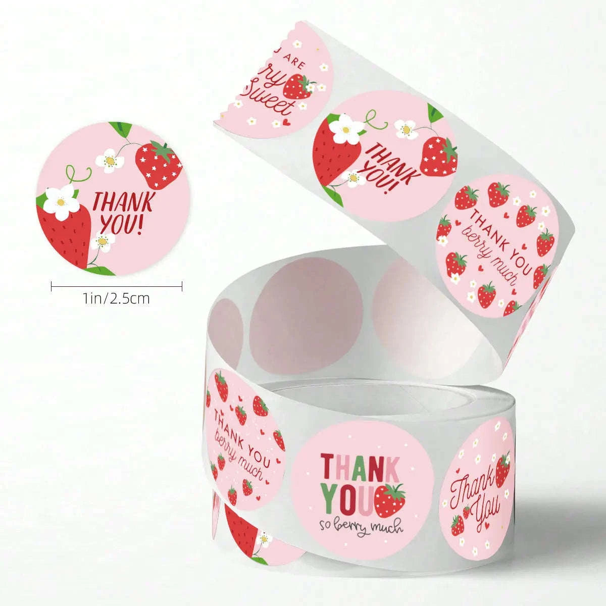 500pcs Strawberry Thank You Stickers for Gifts and Envelopes-Strawberry / CHINA