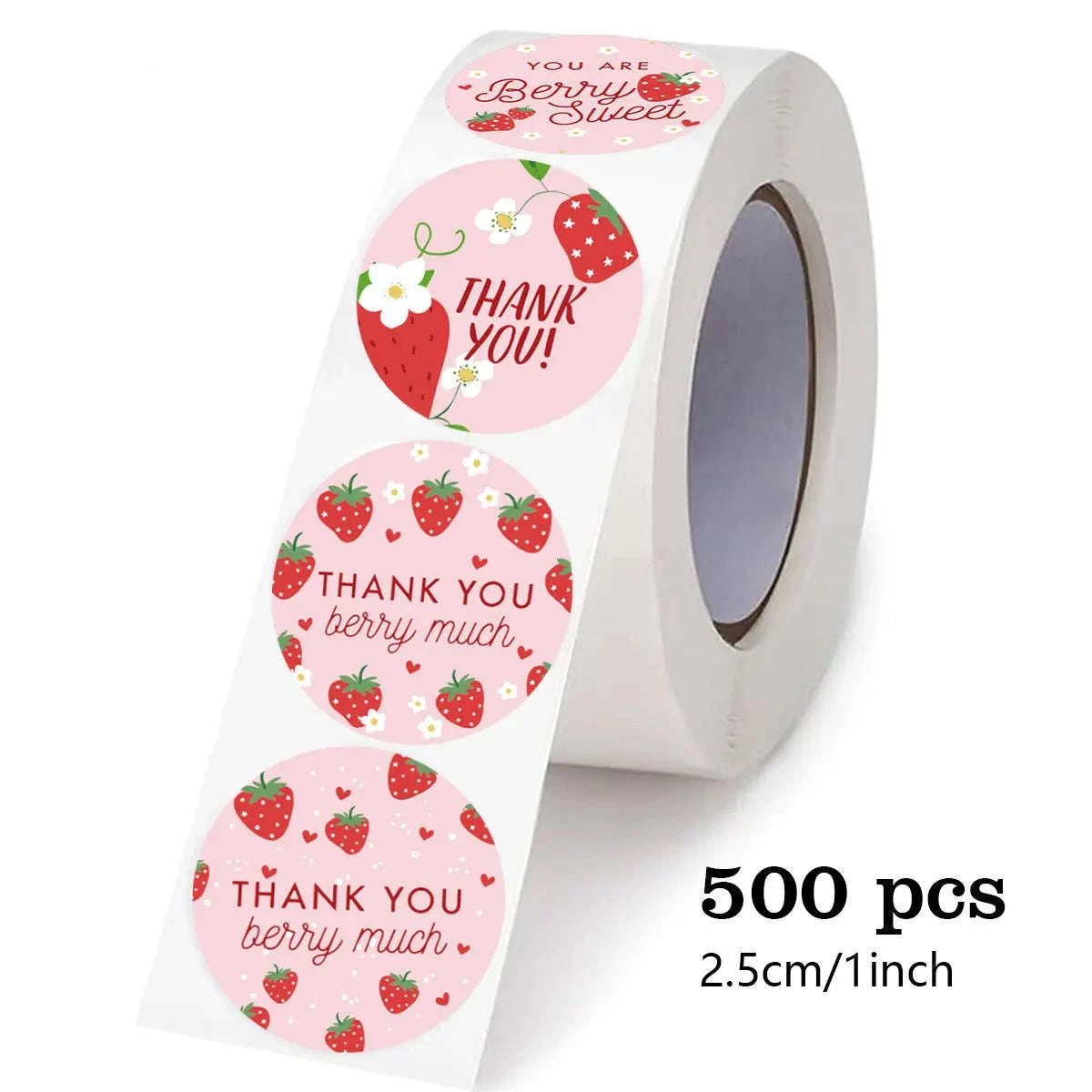 500pcs Strawberry Thank You Stickers for Gifts and Envelopes-Strawberry / CHINA