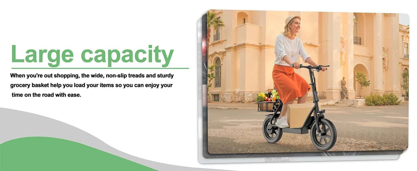 500W Foldable Electric Bike 28-Mile Range 21MPH 14" Tires-LPBS / United States