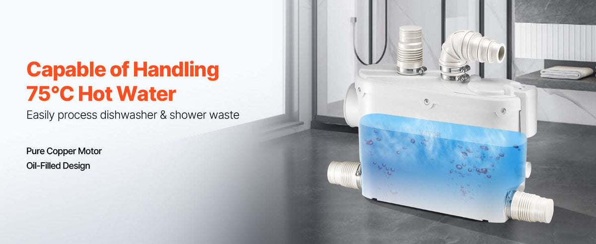 500W Macerator Pump 29 GPM 26 ft Head for Wall-Hung Toilets-500W / US / Poland