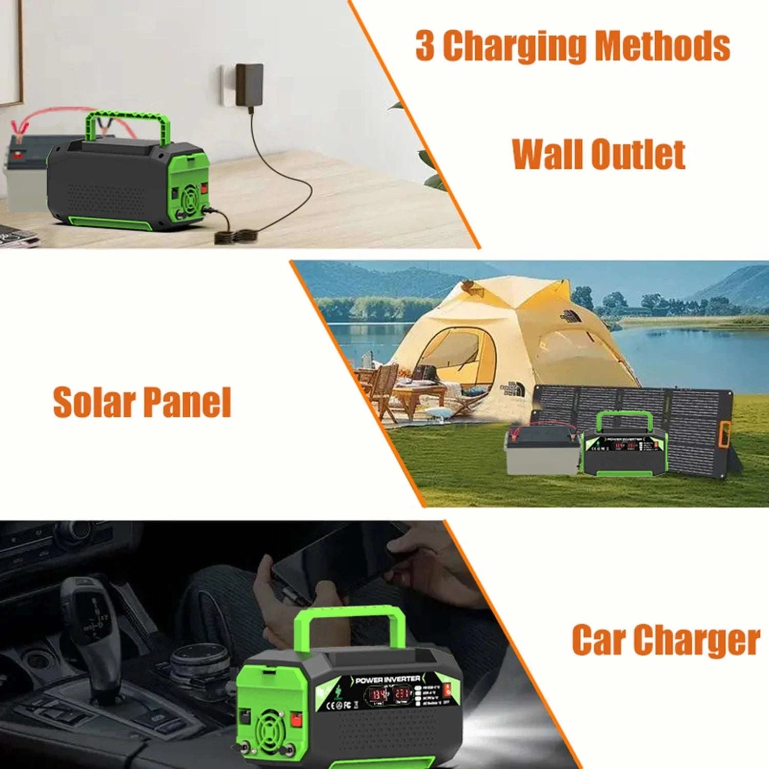 500W Power Inverter 12V DC to AC 220V/110V with USB and Type-C-300W / Poland
