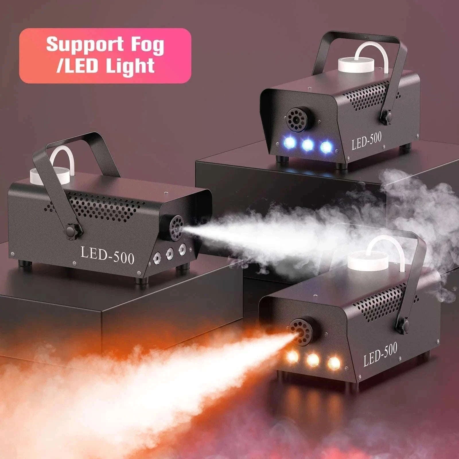 500W RGB Fog Machine with Remote for Parties and Events-GERMANY / EU Plug