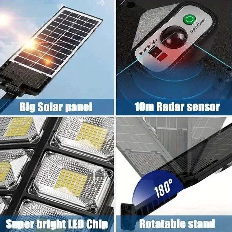 504LED Ultra-Bright Solar Street Light with Motion Sensor and Remote Control-United States