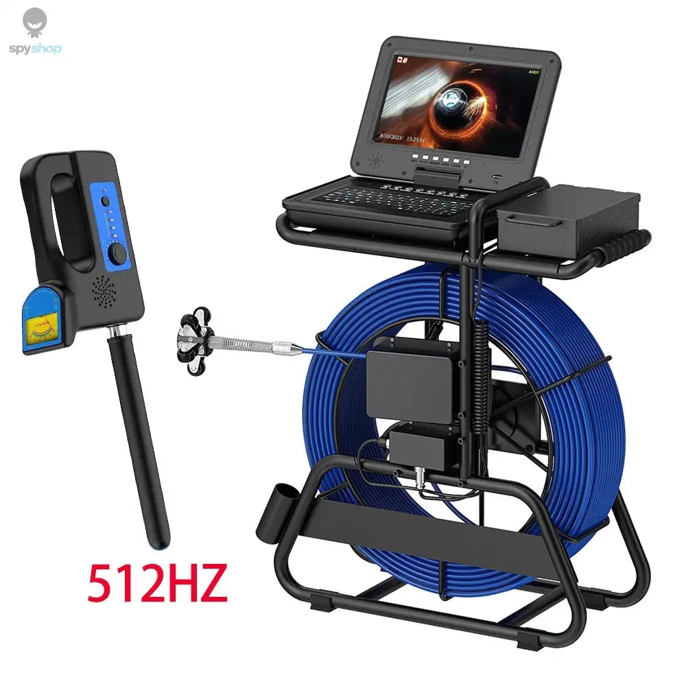 50M/80M/100M Sewer Pipe Inspection Camera 10" IPS 1080P Screen Meter Counter+Self-Leveling 512HZ Locator+Diameter 7mm cable Spy-shop.com