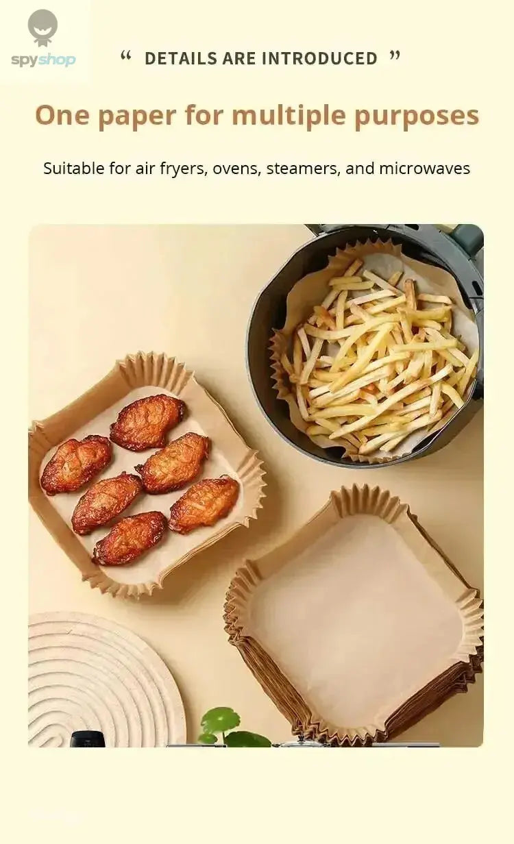 50Pcs Air Fryer Disposable Paper Non-Stick Airfryer Baking Papers Round Air-Fryer Paper Liners Paper Kitchen Accessories Spy-shop.com