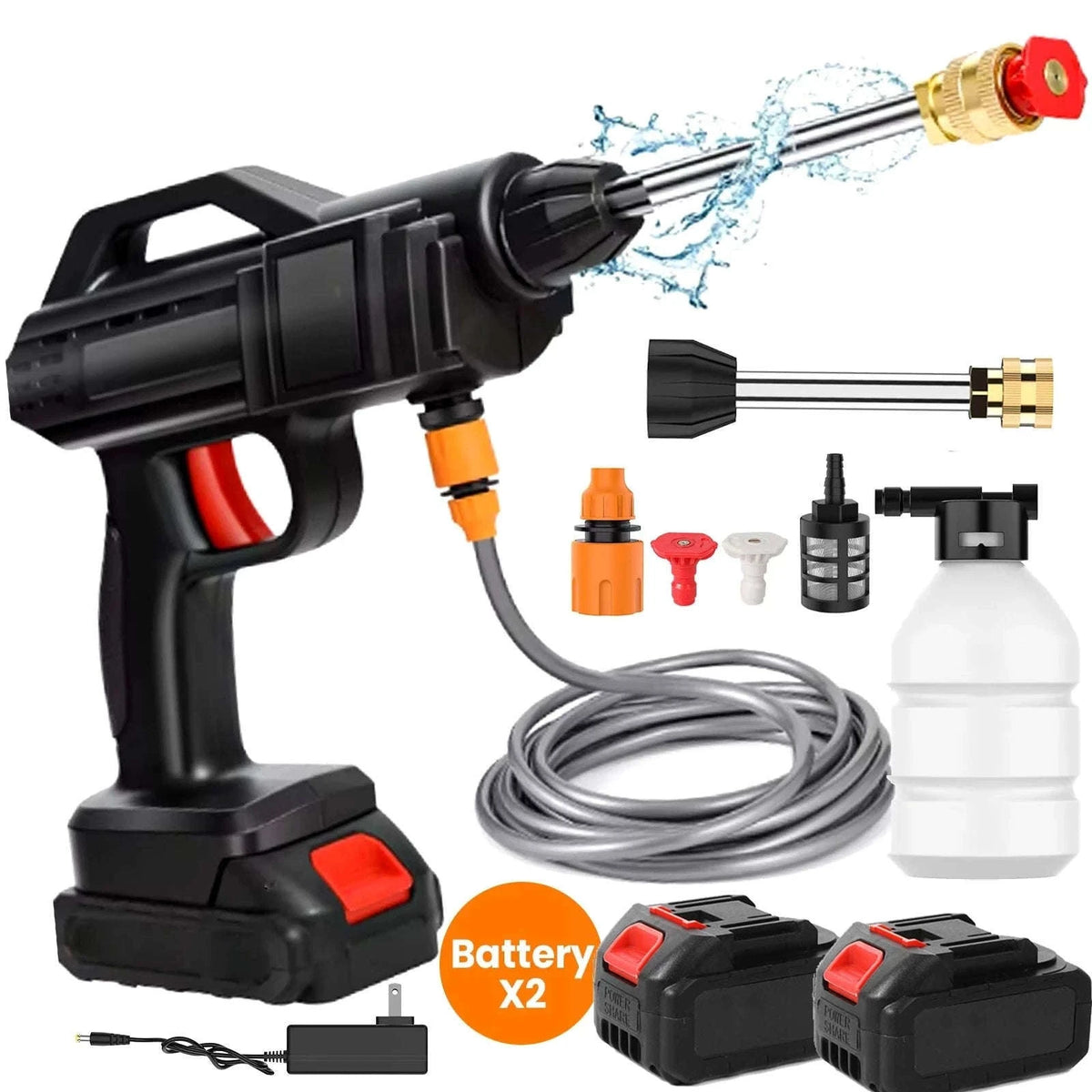 50Bar Cordless High Pressure Cleaner for Makita 21V Battery-With 2 battery / Battery Powered / spain