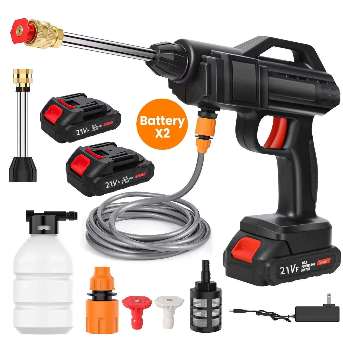 50Bar Cordless High Pressure Cleaner for Makita 21V Battery-With 2 battery / Battery Powered / spain