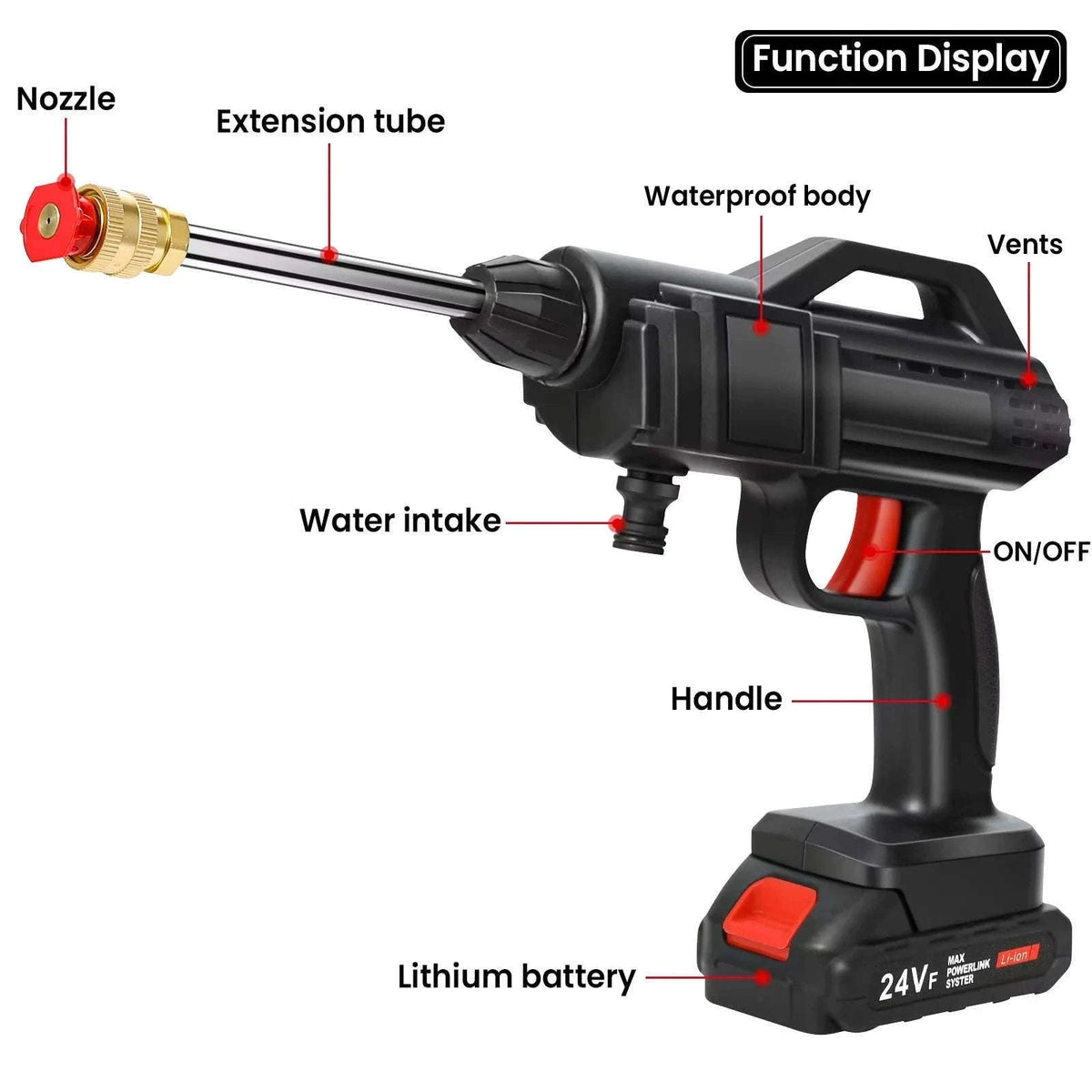 50Bar Cordless High Pressure Cleaner for Makita 21V Battery-With 2 battery / Battery Powered / spain