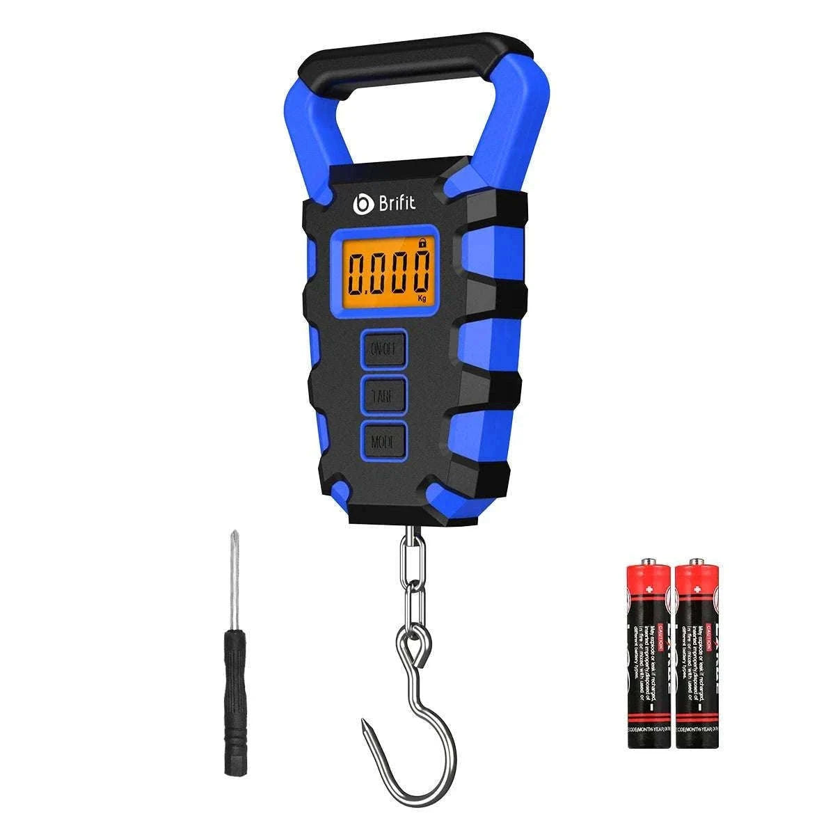 50kg Digital Hanging Scale with Hook, Tape Measure & Backlit Display-Blue / China Mainland