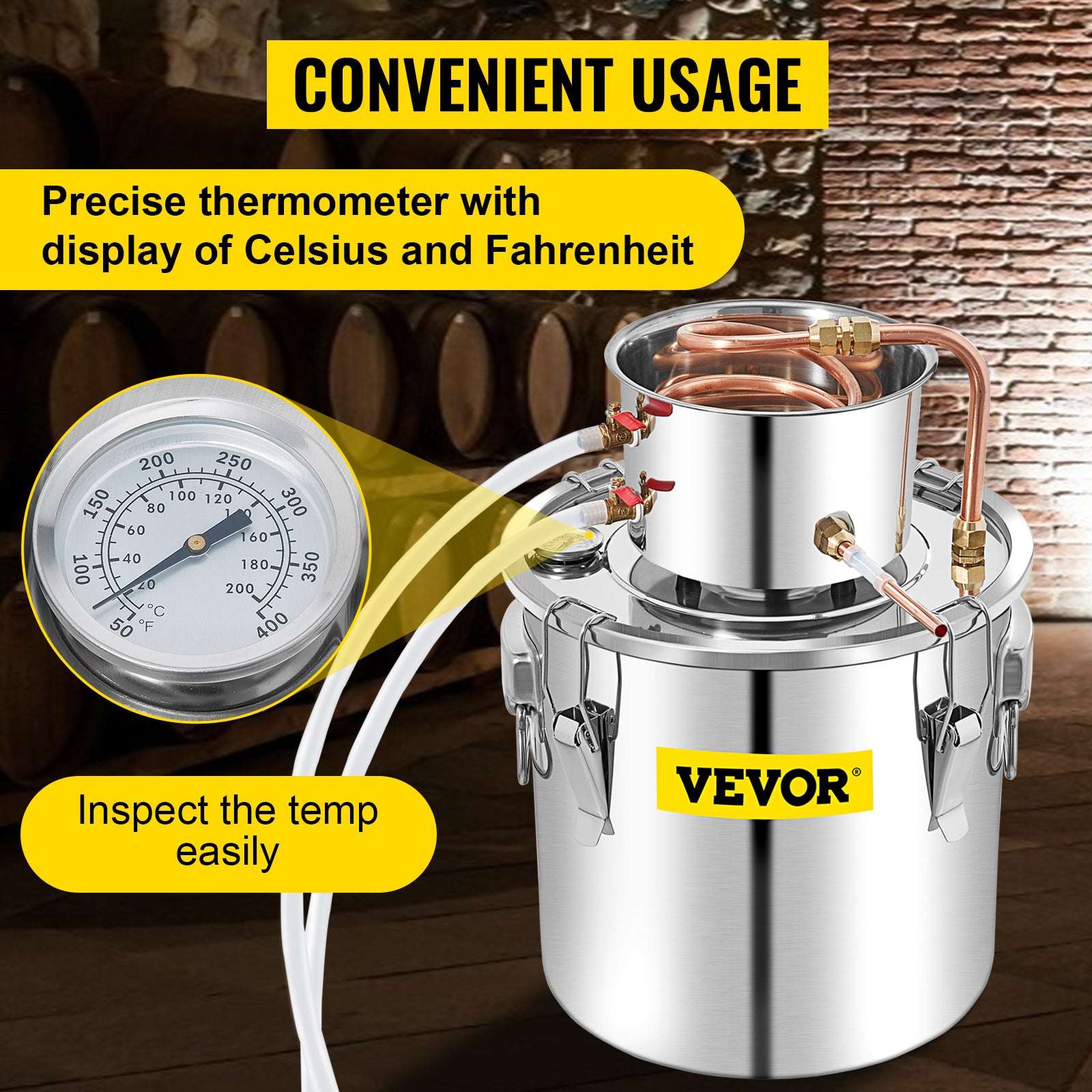 50L Alcohol Distiller Kit with Water Pump & Copper Coil-france