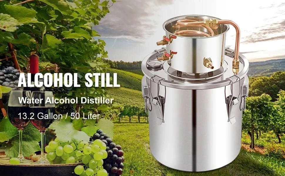 50L Alcohol Distiller Kit with Water Pump & Copper Coil-france