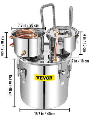 50L Alcohol Water Distiller Stainless Steel Brewing Machine-50L 13.2Gal / CZECH REPUBLIC