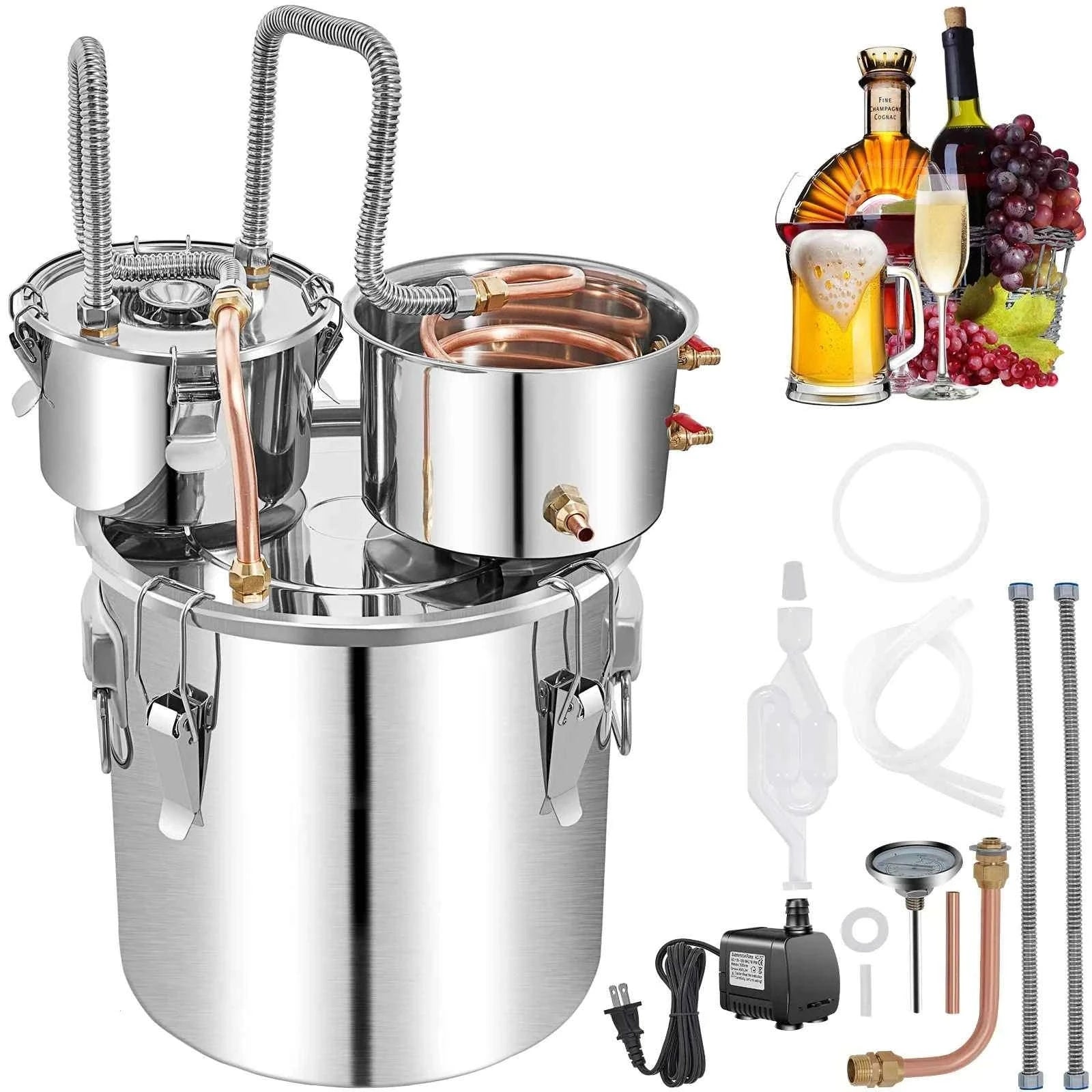 50L Alcohol Water Distiller Stainless Steel Brewing Machine-50L 13.2Gal / CZECH REPUBLIC
