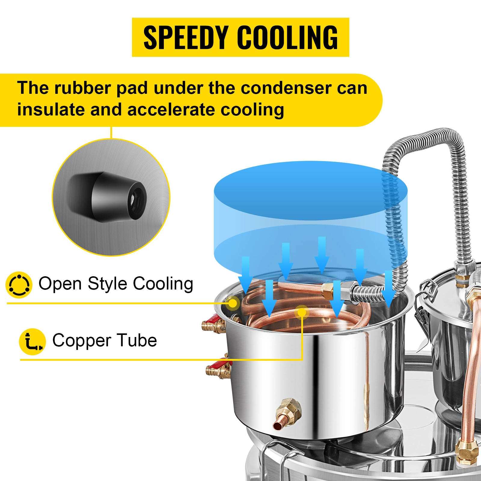 50L Alcohol Water Distiller Stainless Steel Brewing Machine-50L 13.2Gal / CZECH REPUBLIC