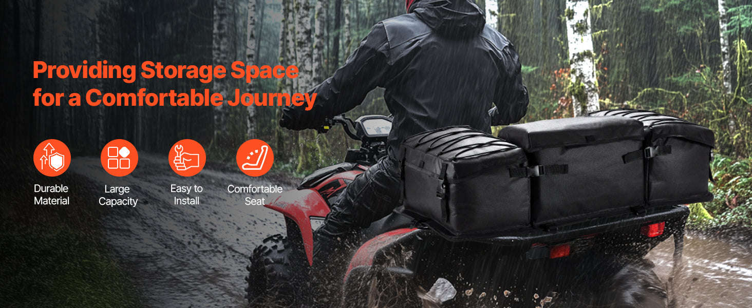 50L ATV Rear Storage Bag with Seat Cushion and Bottle Holder-50L / United States