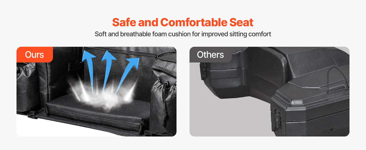 50L ATV Rear Storage Bag with Seat Cushion and Bottle Holder-50L / United States
