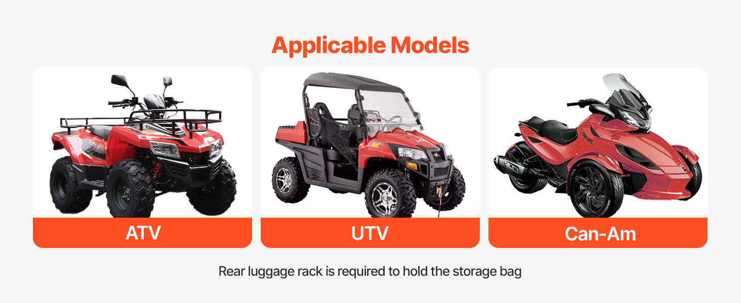 50L ATV Rear Storage Bag with Seat Cushion and Bottle Holder-50L / United States