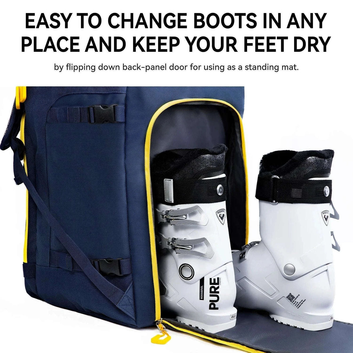 50L Ski Boot Bag Backpack for Ski Gear and Travel-BLUE