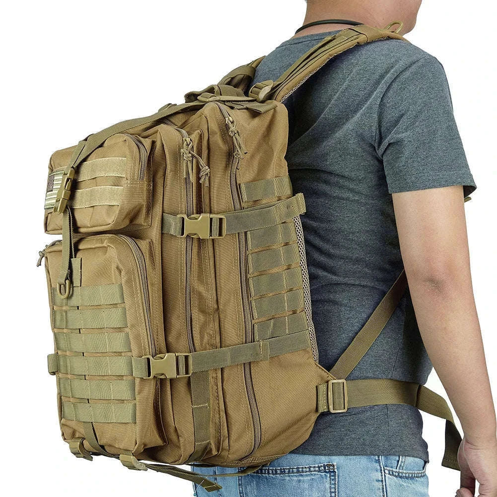 50L Tactical Backpack for Outdoor Travel and Trekking-Black / United States