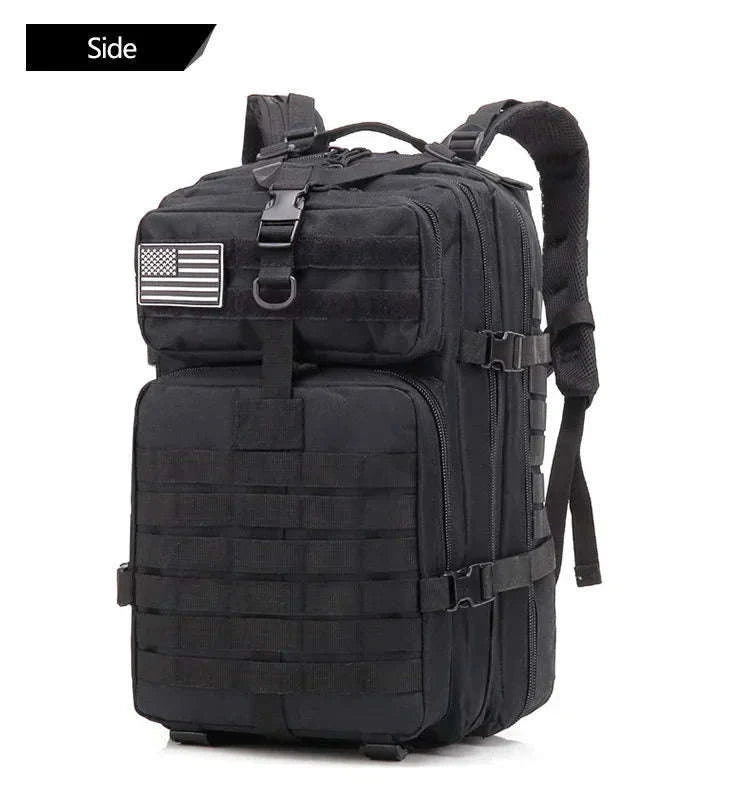50L Tactical Backpack for Outdoor Travel and Trekking-Black / United States
