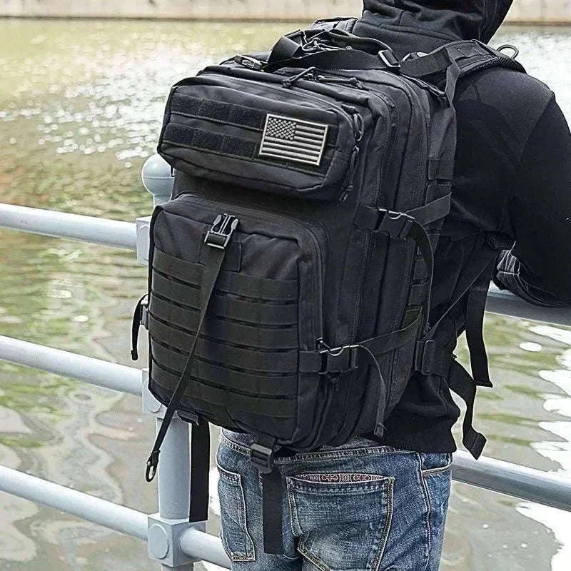 50L Tactical Backpack for Outdoor Travel and Trekking-Black / United States