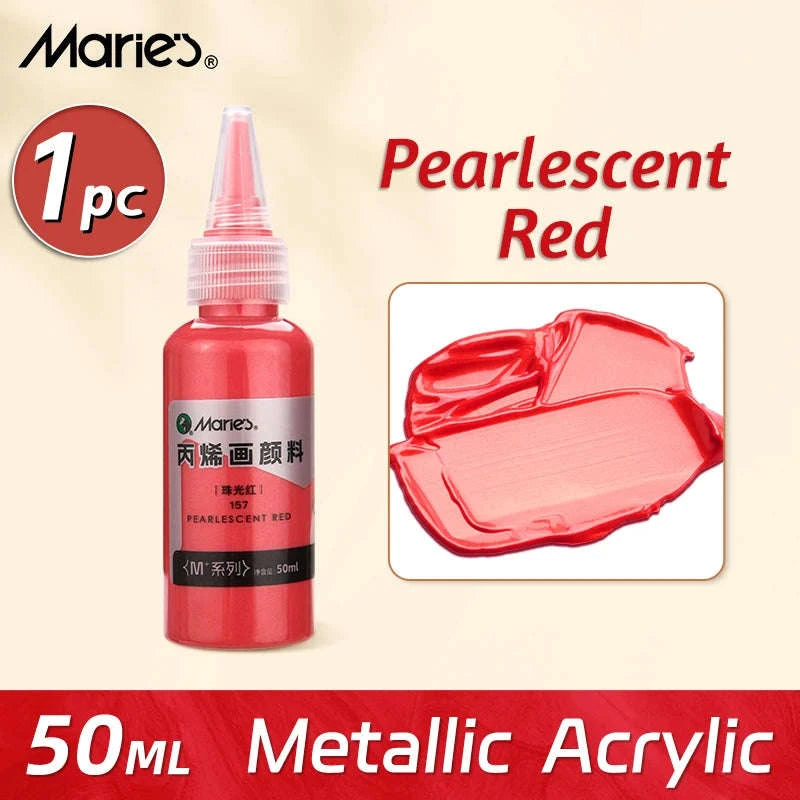 50ml Metallic Acrylic Paint in Pearlescent Gold & Silver-Pearlescent green