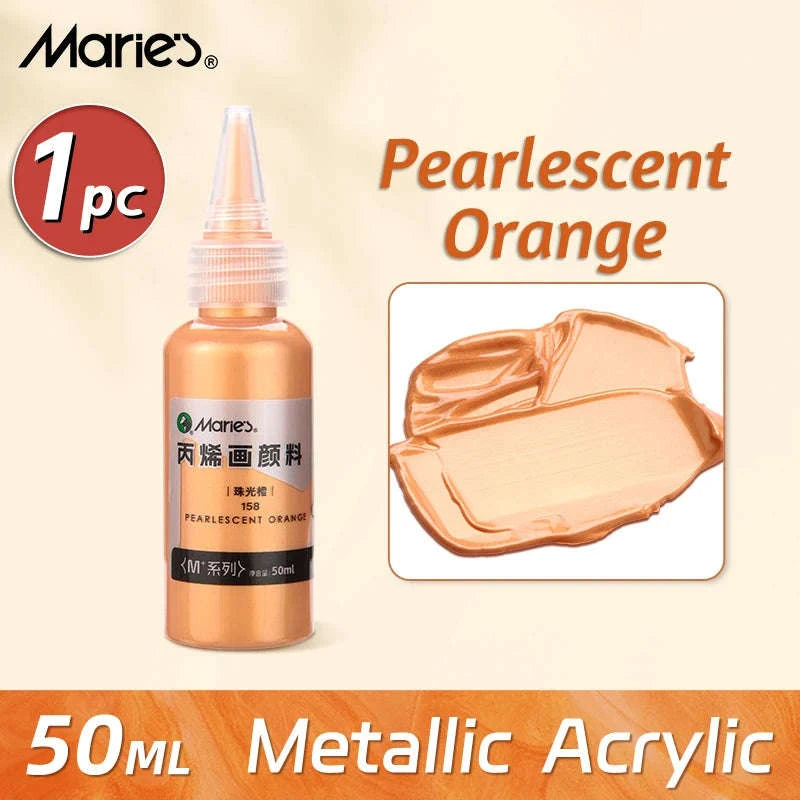 50ml Metallic Acrylic Paint in Pearlescent Gold & Silver-Pearlescent green