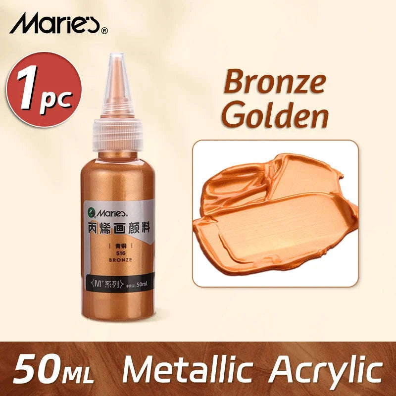 50ml Metallic Acrylic Paint in Pearlescent Gold & Silver-Pearlescent green