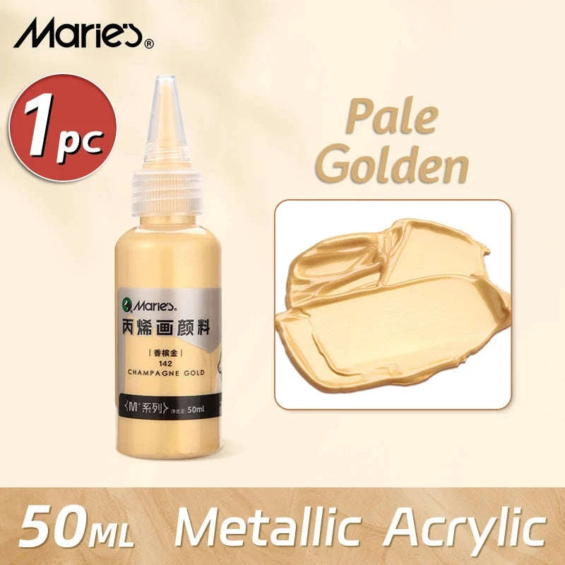 50ml Metallic Acrylic Paint in Pearlescent Gold & Silver-Pearlescent green