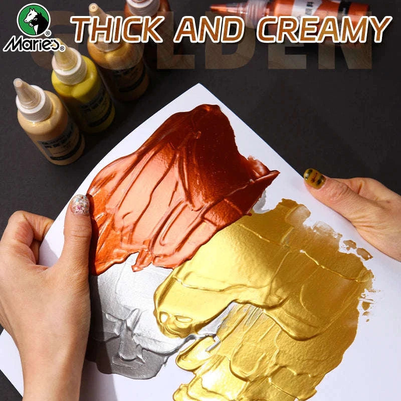 50ml Metallic Acrylic Paint in Pearlescent Gold & Silver-Pearlescent green