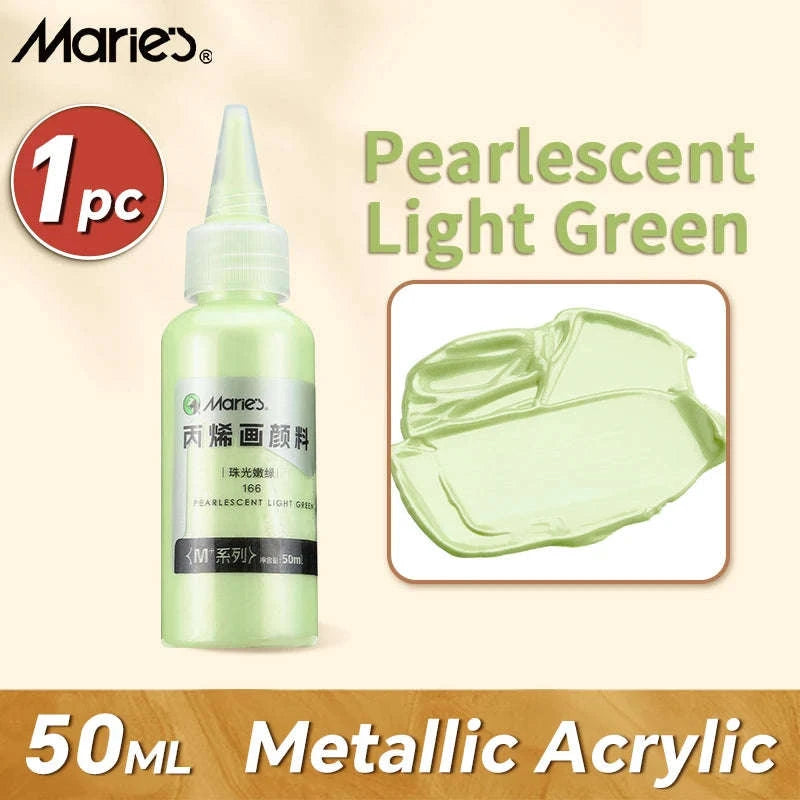 50ml Metallic Acrylic Paint in Pearlescent Gold & Silver-Pearlescent green