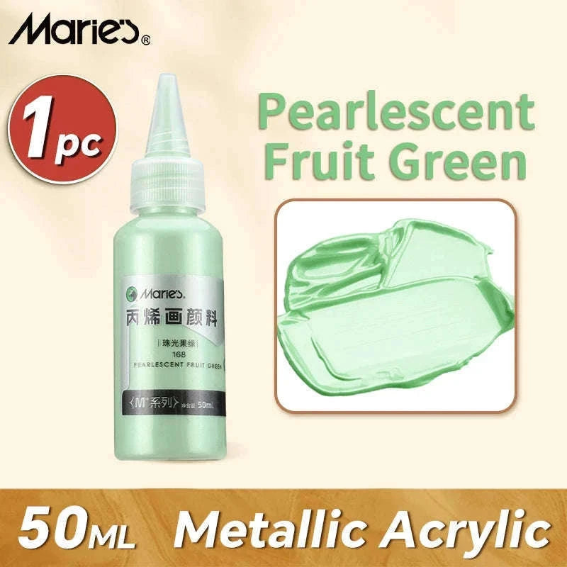 50ml Metallic Acrylic Paint in Pearlescent Gold & Silver-PearlescentTangerine