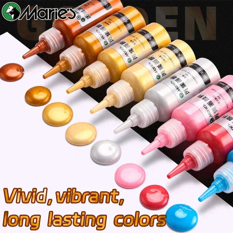 50ml Metallic Acrylic Paint in Pearlescent Gold & Silver-PearlescentTangerine